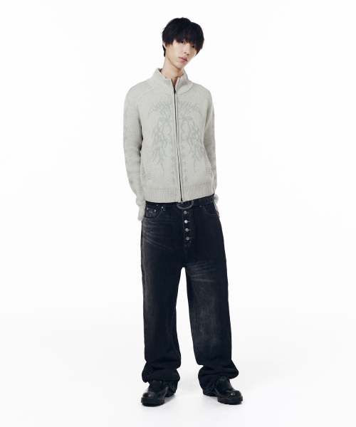 AAKAM（アーカム）の「Gothic Jacquard Knit Zip-Up (Gray)（ニット/セーター・レディース・その他・2/1）」の8枚目の写真