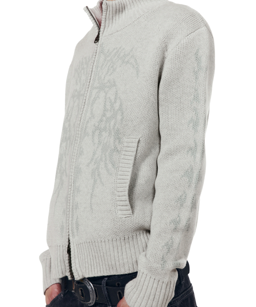 AAKAM（アーカム）の「Gothic Jacquard Knit Zip-Up (Gray)（ニット/セーター・レディース・その他・2/1）」の10枚目の写真