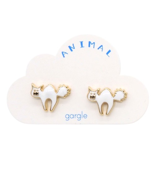 gargle(ガーグル)の「gargle ガーグル:アニマルシリーズ シャーネコ 猫 キャット ピアス(ピアス(両耳用)・レディース・ホワイト/ブラック・FREE)」の3枚目の写真