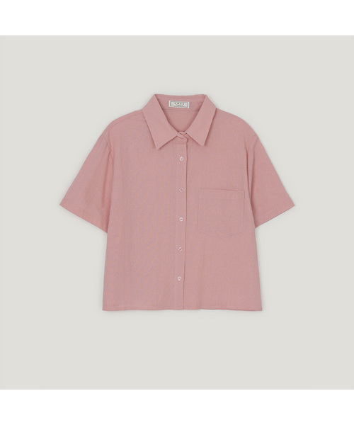 TWEE(トゥウィー)の「ロエブ リネンライク 半袖シャツ(シャツ/ブラウス・レディース・Beige/ネイビー/アイボリー/PINK・FREE)」の4枚目の写真