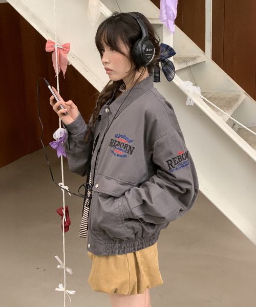 RONRON(ロンロン)の「WASHED VINTAGE COTTON BLOUSON CHARCOAL(ブルゾン・レディース・その他・FREE)」の2枚目の写真