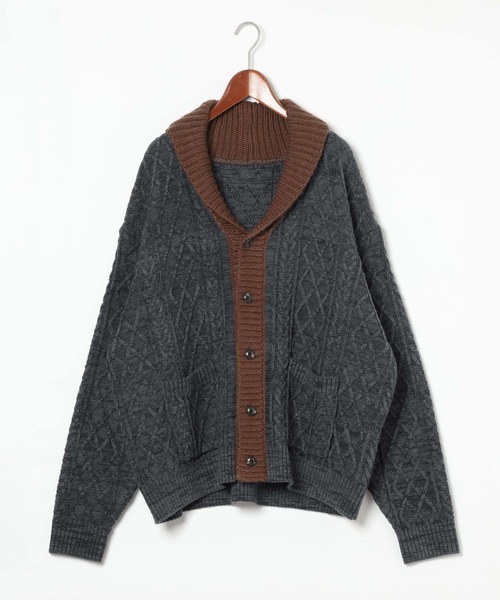 niko and...(ニコアンド)の「【ANDSEWN (アンドソーン)】バイカラーショールカーディガン(カーディガン/ボレロ・メンズ・チャコール/カーキ・LARGE/MEDIUM)」の15枚目の写真