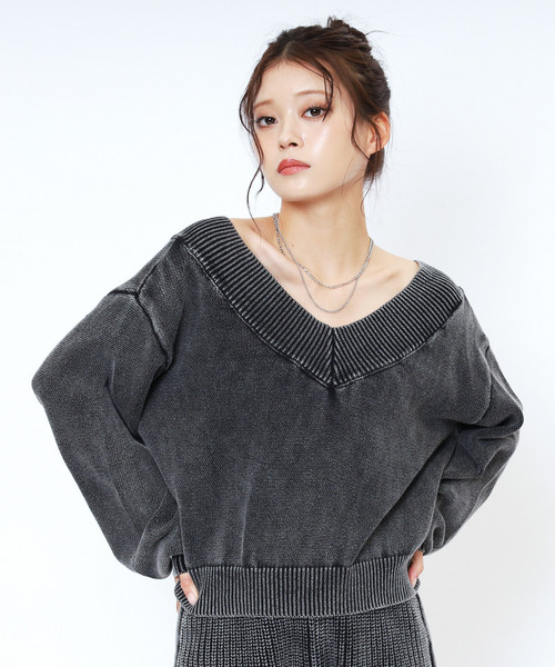 SPIRALGIRL(スパイラルガール)の「【SPIRALWASH】バックリボンブリーチトップス(ニット/セーター・レディース・ブラウン/ブラック/ブルー・FREE)」の19枚目の写真