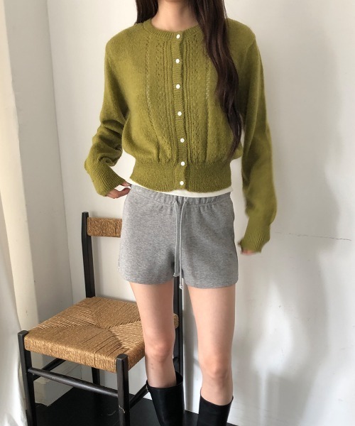 LOENNE(ロエヌ)の「Openwork Knit Cardigan / 透かし編みニットカーディガン(ニット/セーター・レディース・グリーン/グレー/アイボリー・FREE)」の11枚目の写真