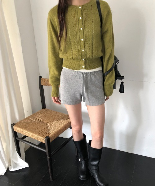LOENNE(ロエヌ)の「Openwork Knit Cardigan / 透かし編みニットカーディガン(ニット/セーター・レディース・グリーン/グレー/アイボリー・FREE)」の13枚目の写真