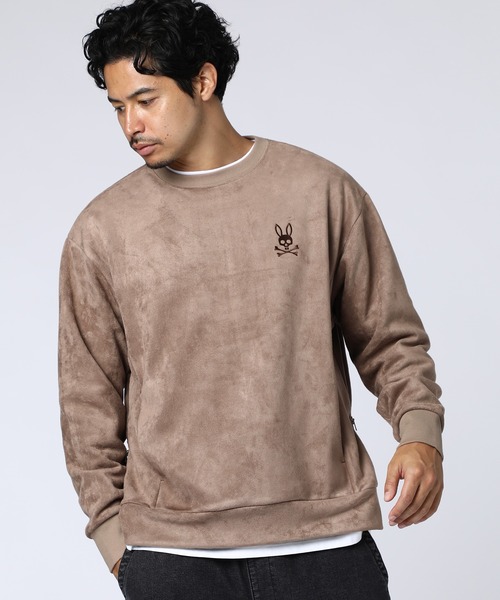 Psycho Bunny（サイコバニー）の「[WEB限定]フェイクスエード サイドZIPプルオーバー（Tシャツ/カットソー・メンズ・チャコールグレー/ベージュ・X-LARGE/SMALL/LARGE/MEDIUM）」の2枚目の写真