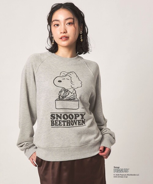 CITEN(シテン)の「<PEANUTS × CITEN>ヴィンテージライクスウェット(Tシャツ/カットソー・レディース・ターコイズブルー系/ライトグレー・FREE)」の2枚目の写真
