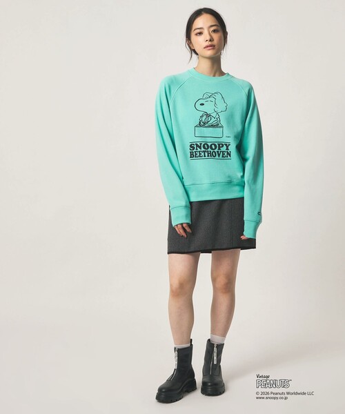 CITEN(シテン)の「<PEANUTS × CITEN>ヴィンテージライクスウェット(Tシャツ/カットソー・レディース・ターコイズブルー系/ライトグレー・FREE)」の6枚目の写真
