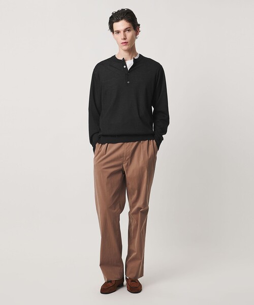 UNITED ARROWS（ユナイテッドアローズ）の「アルパカ/ウール ヘンリーネック ニット（ニット/セーター・メンズ・ブラック/レッド/モカ・S/L/M/XL）」の6枚目の写真