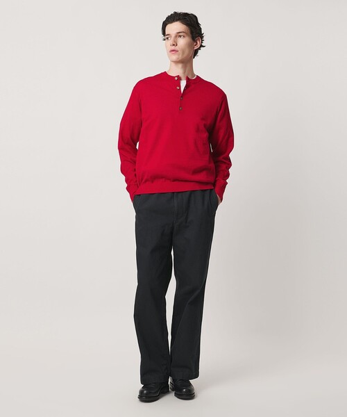 UNITED ARROWS（ユナイテッドアローズ）の「アルパカ/ウール ヘンリーネック ニット（ニット/セーター・メンズ・ブラック/レッド/モカ・S/L/M/XL）」の12枚目の写真