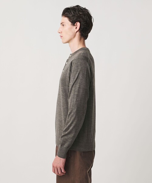 UNITED ARROWS（ユナイテッドアローズ）の「アルパカ/ウール ヘンリーネック ニット（ニット/セーター・メンズ・ブラック/レッド/モカ・S/L/M/XL）」の15枚目の写真