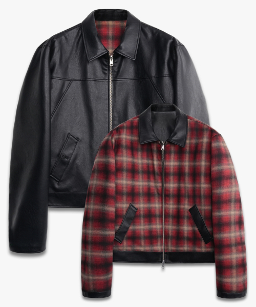 DOFFJASON(ドフジェーソン)の「リバーシブルフランネル×ツーフェイスレザージャケット BLACK/RED(ライダースジャケット・メンズ・その他・MEDIUM/LARGE/X-LARGE/XX-LARGE)」の2枚目の写真