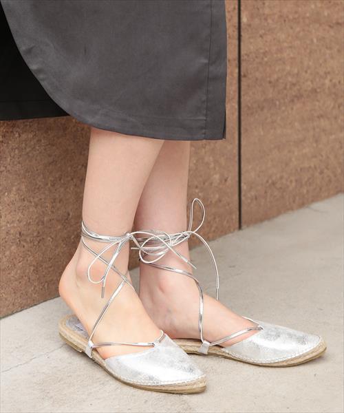 ADAM ET ROPE'（アダムエロペ）の「レースアップジュートサンダル（サンダル・レディース・ブラック/シルバー/ホワイト/キャメル・38/36/37）」の4枚目の写真