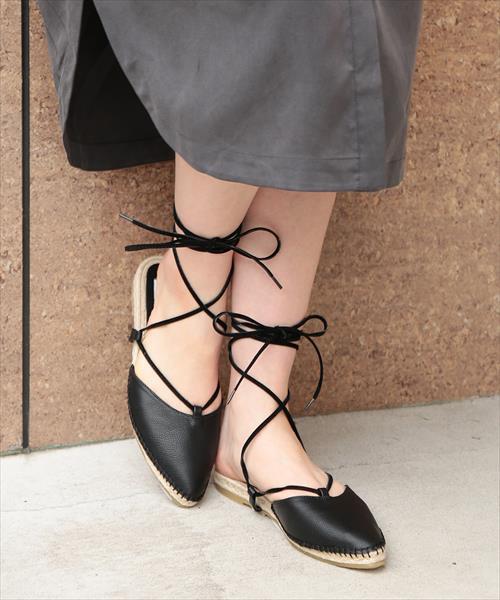 ADAM ET ROPE'（アダムエロペ）の「レースアップジュートサンダル（サンダル・レディース・ブラック/シルバー/ホワイト/キャメル・38/36/37）」の3枚目の写真