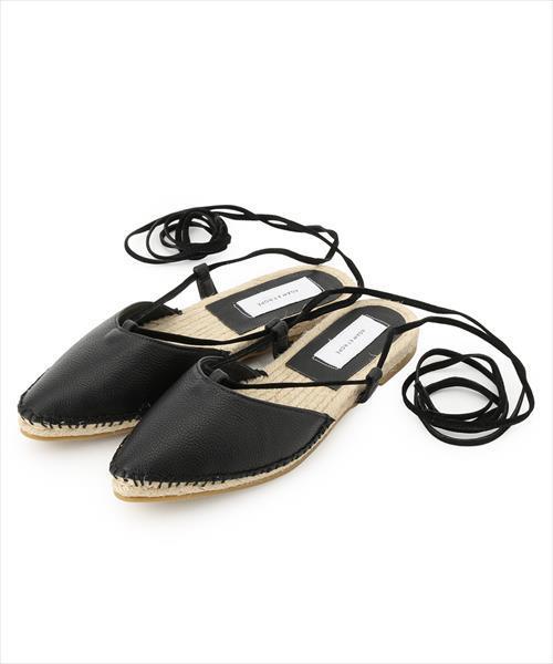 ADAM ET ROPE'（アダムエロペ）の「レースアップジュートサンダル（サンダル・レディース・ブラック/シルバー/ホワイト/キャメル・38/36/37）」の6枚目の写真