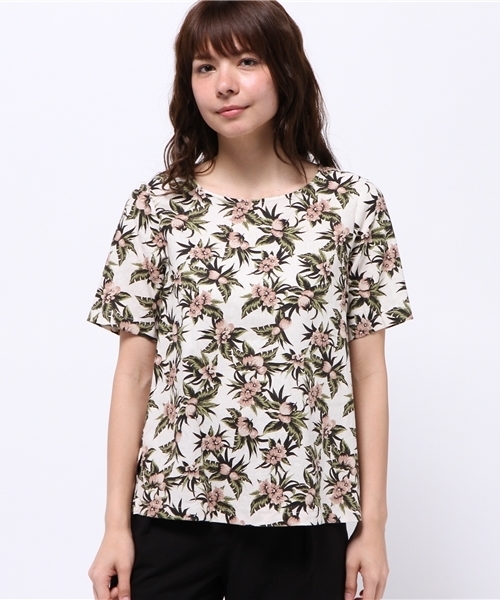 N.（N. Natural Beauty Basic）（エヌエヌナチュラルビューティーベーシック）の「トロピカルフラワープリントブラウス（シャツ/ブラウス・レディース・ネイビー/ホワイト・MEDIUM）」の18枚目の写真