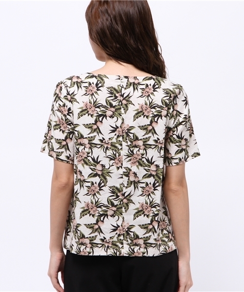 N.（N. Natural Beauty Basic）（エヌエヌナチュラルビューティーベーシック）の「トロピカルフラワープリントブラウス（シャツ/ブラウス・レディース・ネイビー/ホワイト・MEDIUM）」の8枚目の写真