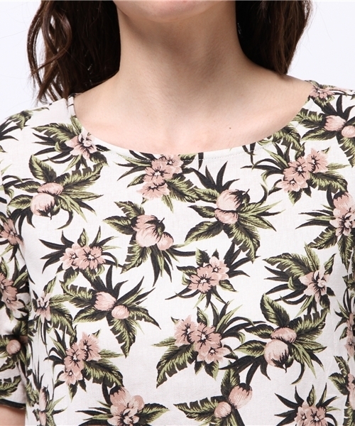 N.（N. Natural Beauty Basic）（エヌエヌナチュラルビューティーベーシック）の「トロピカルフラワープリントブラウス（シャツ/ブラウス・レディース・ネイビー/ホワイト・MEDIUM）」の9枚目の写真