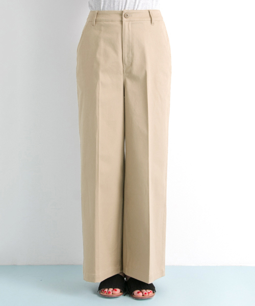 URBAN RESEARCH（アーバンリサーチ）の「UR コットンツイルワイドパンツ（チノパンツ・レディース・ネイビー/ベージュ・38/36）」の9枚目の写真