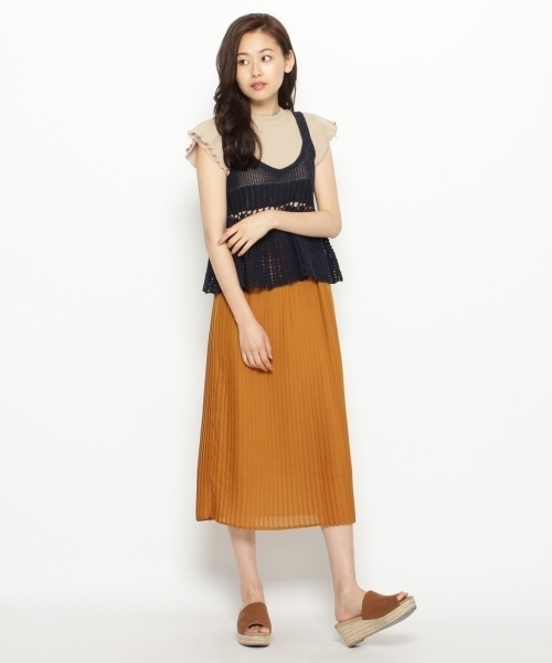 AG by aquagirl（エージーバイアクアガール）の「クロッシェニットキャミソール（キャミソール・レディース・ベージュ/オフホワイト/ブルー・38）」の9枚目の写真