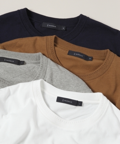 RAGEBLUE（レイジブルー）の「ニット切り替えポケットTシャツ/725331（Tシャツ/カットソー・メンズ・ホワイト/キャメル/グレー/ネイビー・MEDIUM/LARGE）」の22枚目の写真