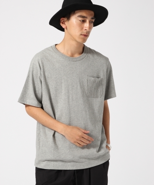 RAGEBLUE（レイジブルー）の「ニット切り替えポケットTシャツ/725331（Tシャツ/カットソー・メンズ・ホワイト/キャメル/グレー/ネイビー・MEDIUM/LARGE）」の5枚目の写真