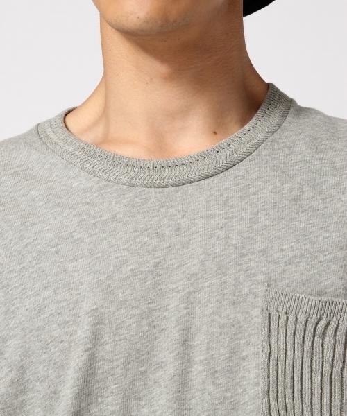 RAGEBLUE（レイジブルー）の「ニット切り替えポケットTシャツ/725331（Tシャツ/カットソー・メンズ・ホワイト/キャメル/グレー/ネイビー・MEDIUM/LARGE）」の8枚目の写真