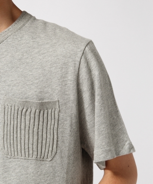 RAGEBLUE（レイジブルー）の「ニット切り替えポケットTシャツ/725331（Tシャツ/カットソー・メンズ・ホワイト/キャメル/グレー/ネイビー・MEDIUM/LARGE）」の9枚目の写真