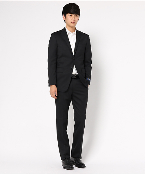 Perfect Suit FActory(パーフェクトスーツファクトリー)の「スーツ クラシコモデル 2釦 無地 通年(セットアップ・メンズ・ブラック・Y7/Y8/A8/AB8/Y5/AB4/BB4/BB6)」の2枚目の写真
