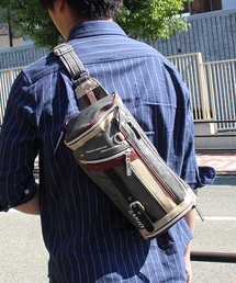 ヴィンテージ風ドラム型ボディバッグ