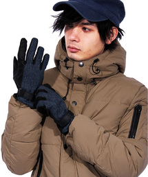 ８(eight) | スマホ対応 ヘリンボーン PUレザー 手袋 (手袋)