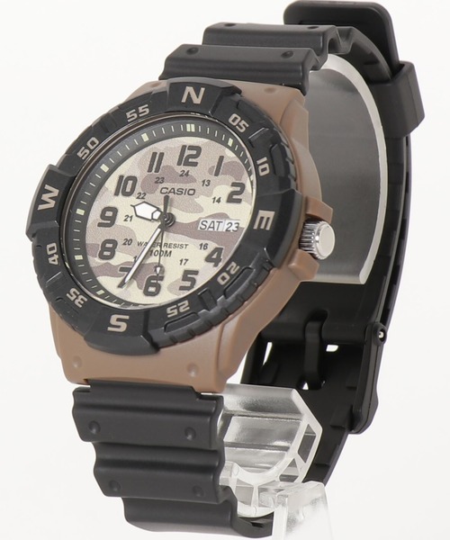 CASIO（カシオ）の「CASIO カシオ / ANALOGUE ARABIC アナログアラビック ラバーベルト 10気圧防水 腕時計 /// MRWシリーズ（アナログ腕時計・メンズ・ブラック/ブラック×ホワイト/ブラック×ブルー/ブラック系その他/ブラック×イエロー/ブラック系その他2/ブラック×レッド/ブラック×グリーン/ブラック系その他3/ブラック×ライム/ブラック×ゴールド/ブラック系その他4/ブラック×カーキ/ブラック系その他5/ブラック系その他6/グレー系カモフラージュ/カモフラージュ/ブラウン/ホワイト×ブラック/ホワイト×ブルー/レッド/ブラック系その他7・FREE）」の19枚目の写真