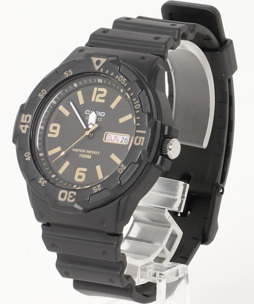 CASIO（カシオ）の「CASIO カシオ / ANALOGUE ARABIC アナログアラビック ラバーベルト 10気圧防水 腕時計 /// MRWシリーズ（アナログ腕時計・メンズ・ブラック/ブラック×ホワイト/ブラック×ブルー/ブラック系その他/ブラック×イエロー/ブラック系その他2/ブラック×レッド/ブラック×グリーン/ブラック系その他3/ブラック×ライム/ブラック×ゴールド/ブラック系その他4/ブラック×カーキ/ブラック系その他5/ブラック系その他6/グレー系カモフラージュ/カモフラージュ/ブラウン/ホワイト×ブラック/ホワイト×ブルー/レッド/ブラック系その他7・FREE）」の15枚目の写真