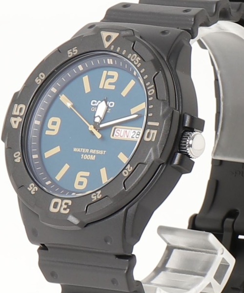 CASIO（カシオ）の「CASIO カシオ / ANALOGUE ARABIC アナログアラビック ラバーベルト 10気圧防水 腕時計 /// MRWシリーズ（アナログ腕時計・メンズ・ブラック/ブラック×ホワイト/ブラック×ブルー/ブラック系その他/ブラック×イエロー/ブラック系その他2/ブラック×レッド/ブラック×グリーン/ブラック系その他3/ブラック×ライム/ブラック×ゴールド/ブラック系その他4/ブラック×カーキ/ブラック系その他5/ブラック系その他6/グレー系カモフラージュ/カモフラージュ/ブラウン/ホワイト×ブラック/ホワイト×ブルー/レッド/ブラック系その他7・FREE）」の16枚目の写真