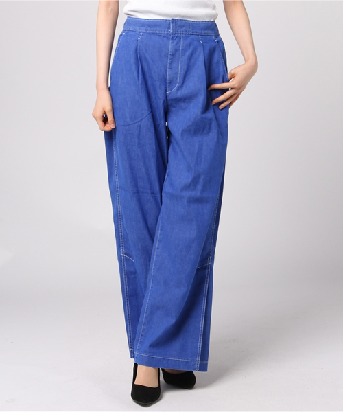 FRAMeWORK(フレームワーク)の「Bio Stone WIDE SLIT パンツ◆(その他パンツ・レディース・サックスブルー/ブルー・38/36/40)」の13枚目の写真