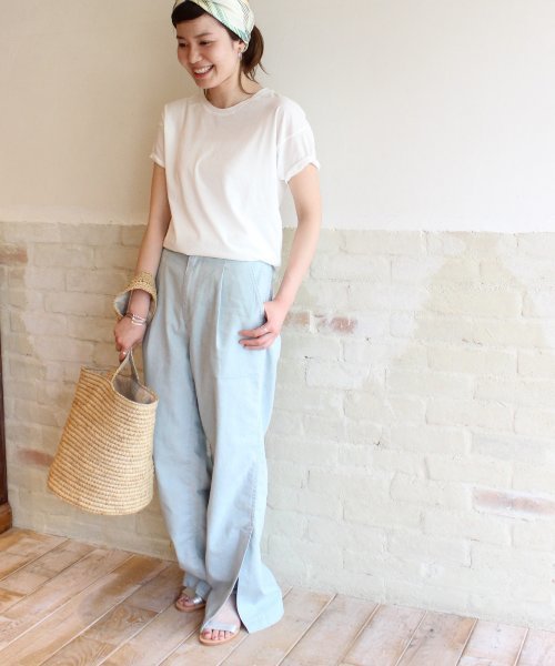FRAMeWORK(フレームワーク)の「Bio Stone WIDE SLIT パンツ◆(その他パンツ・レディース・サックスブルー/ブルー・38/36/40)」の14枚目の写真