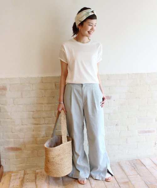 FRAMeWORK(フレームワーク)の「Bio Stone WIDE SLIT パンツ◆(その他パンツ・レディース・サックスブルー/ブルー・38/36/40)」の3枚目の写真