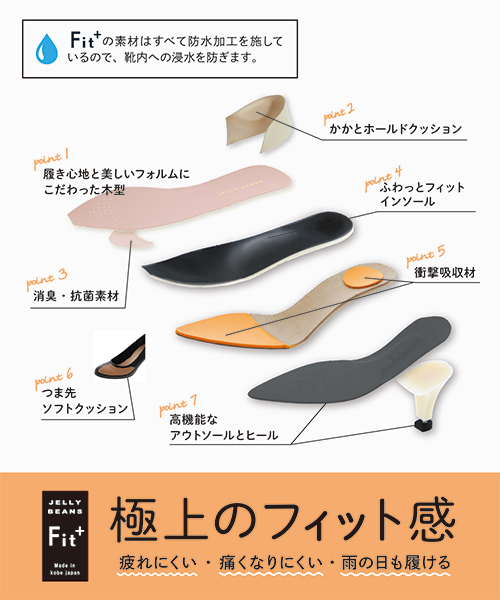 JELLY BEANS（ジェリービーンズ）の「極上のフィット感【Fit＋】ポインテッド6cmヒールパンプス(762-5700)JELLY BEANS(ジェリービーンズ)【Made in Japan】（パンプス・レディース・ベージュ/グレー/ブラック系その他/ブラック/ブラック系その他2/レッド/グレイッシュベージュ/チェリーピンク・25/24/22/24.5/23/23.5/22.5）」の9枚目の写真
