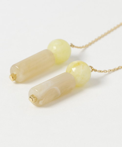TONE SELECT GOODS（トーンセレクトグッズ）の「【tashiroa】 『自信』イエロージェードチェーンピアス（ピアス（両耳用）・レディース・イエロー・FREE）」の3枚目の写真