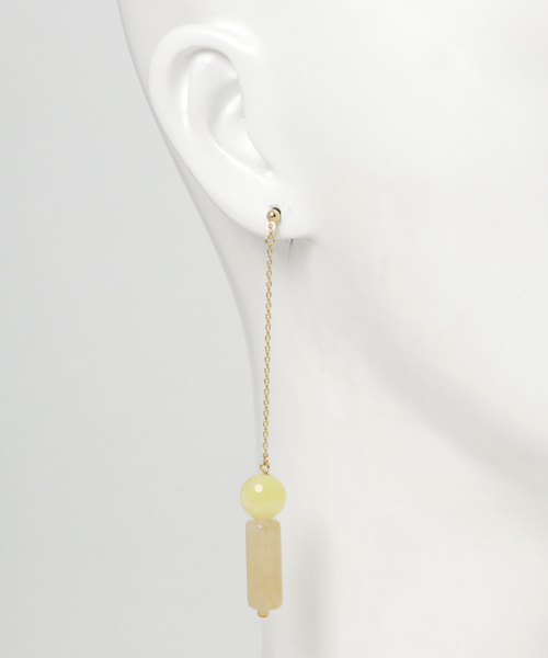 TONE SELECT GOODS（トーンセレクトグッズ）の「【tashiroa】 『自信』イエロージェードチェーンピアス（ピアス（両耳用）・レディース・イエロー・FREE）」の4枚目の写真