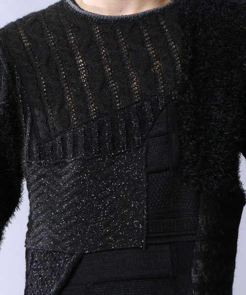 パッチワークニット（ニット/セーター）｜5351 POUR LES HOMMES（ゴー