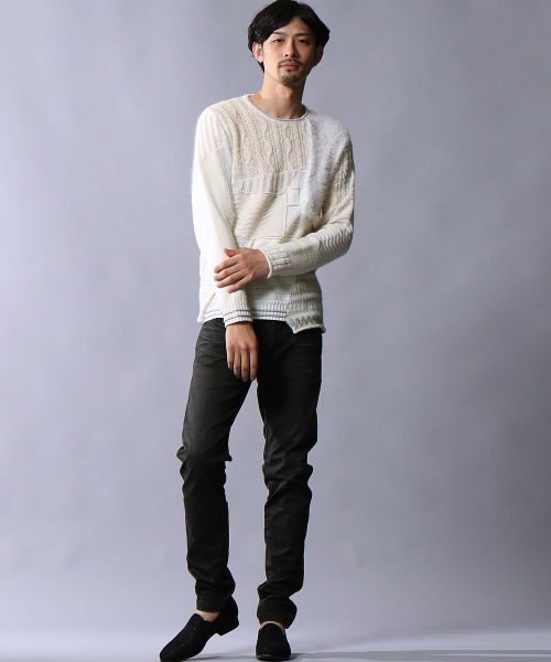 パッチワークニット（ニット/セーター）｜5351 POUR LES HOMMES（ゴー