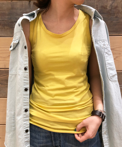 Born（ボーン）の「Born Color Long Tank Top/ボーンカラーロングタンクトップ（タンクトップ・レディース・オフホワイト/ブラック/杢グレー/チャコール/ブルー/ネイビー/ターコイズブルー/イエロー/ピンク/オレンジ・FREE）」の8枚目の写真