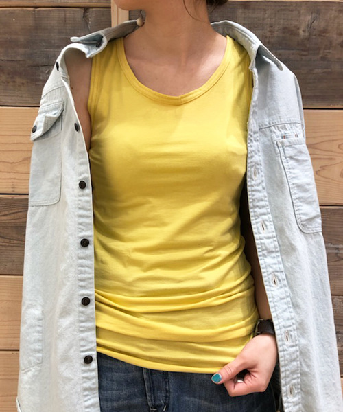 Born（ボーン）の「Born Color Long Tank Top/ボーンカラーロングタンクトップ（タンクトップ・レディース・オフホワイト/ブラック/杢グレー/チャコール/ブルー/ネイビー/ターコイズブルー/イエロー/ピンク/オレンジ・FREE）」の22枚目の写真