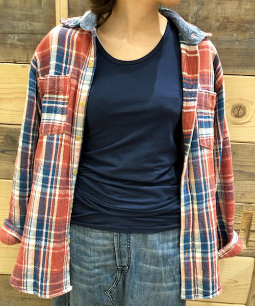 Born（ボーン）の「Born Color Long Tank Top/ボーンカラーロングタンクトップ（タンクトップ・レディース・オフホワイト/ブラック/杢グレー/チャコール/ブルー/ネイビー/ターコイズブルー/イエロー/ピンク/オレンジ・FREE）」の20枚目の写真