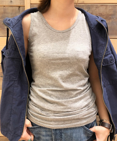 Born（ボーン）の「Born Color Long Tank Top/ボーンカラーロングタンクトップ（タンクトップ・レディース・オフホワイト/ブラック/杢グレー/チャコール/ブルー/ネイビー/ターコイズブルー/イエロー/ピンク/オレンジ・FREE）」の21枚目の写真