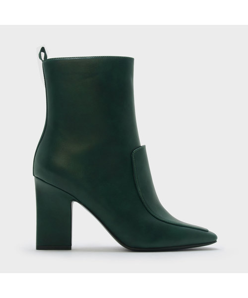 CHARLES & KEITH(チャールズ & キース)の「チャンキーヒールブーツ / CHUNKY HEEL BOOTS(ブーツ・レディース・グリーン/ブラック・23.5cm/23cm/24.5cm)」の1枚目の写真