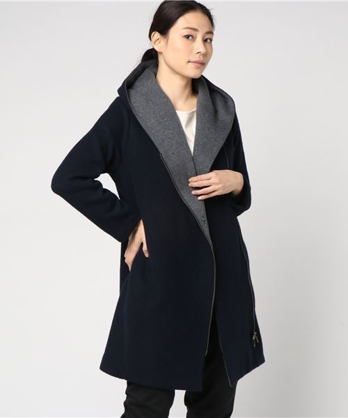 RIVE DROITE（リヴドロワ）の「エアリー接結ショールカラーコート（その他アウター・レディース・ベージュ/ネイビー・FREE）」の2枚目の写真