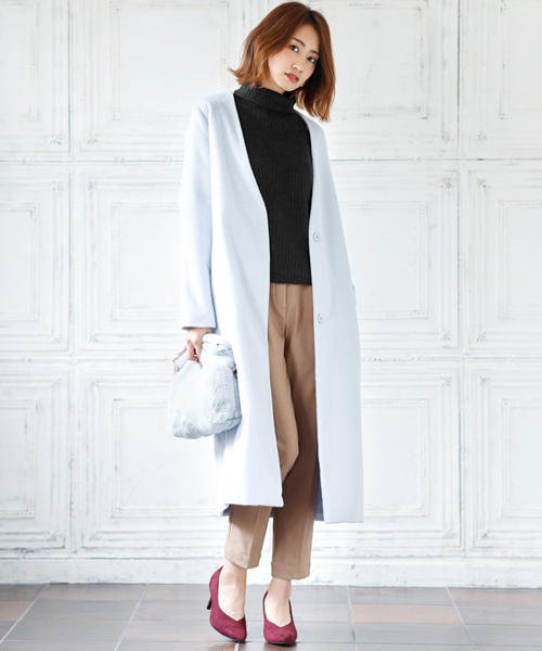 Pierrot（ピエロ）の「ストレッチタートルニット（ニット/セーター・レディース・ブラック/ネイビー/スモークピンク・L/M）」の10枚目の写真