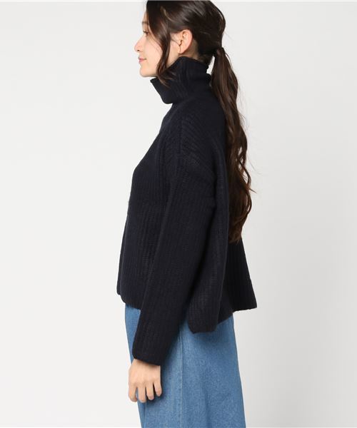 Pierrot（ピエロ）の「ストレッチタートルニット（ニット/セーター・レディース・ブラック/ネイビー/スモークピンク・L/M）」の4枚目の写真